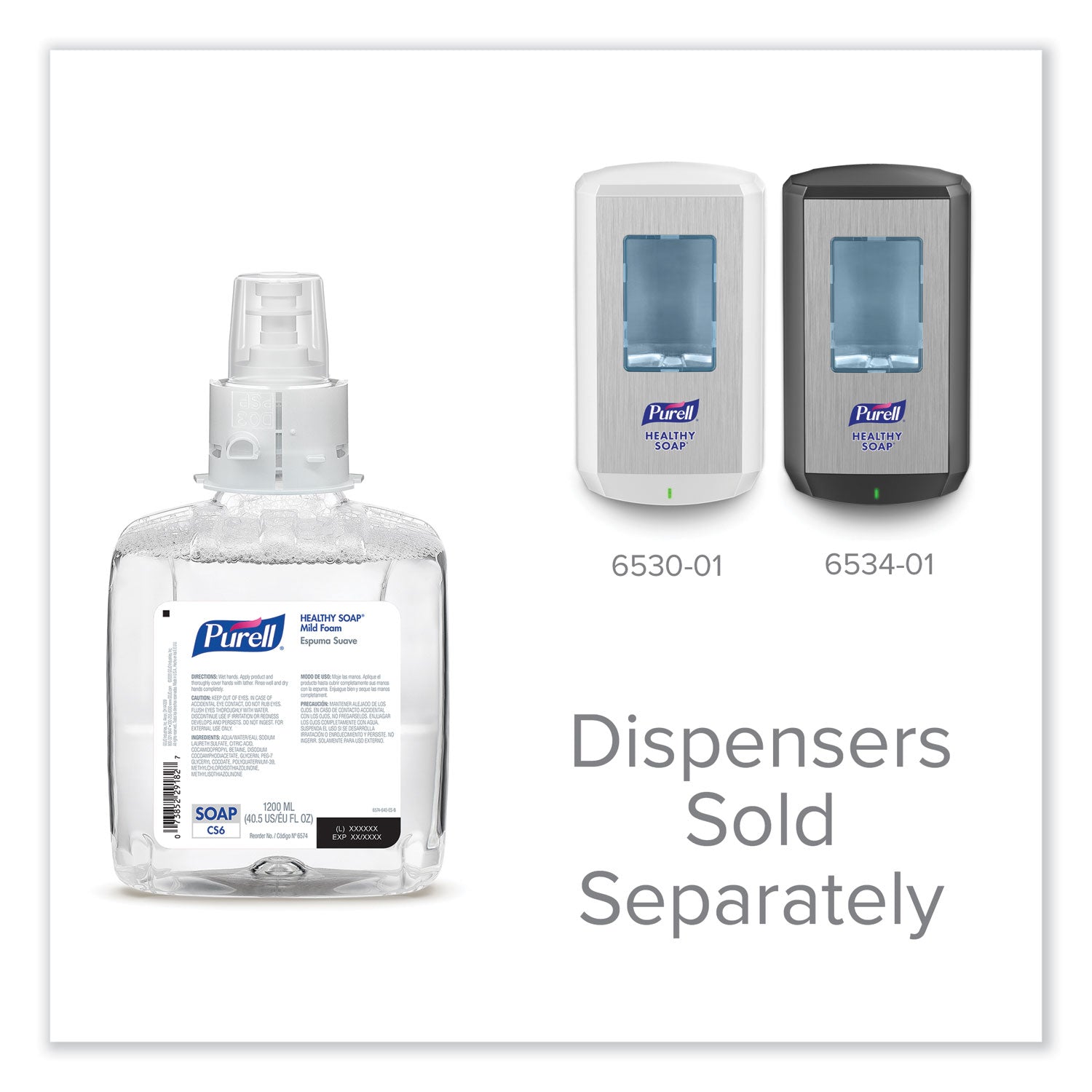 HEALTHY SOAP Mild Foam, For CS6 Dispensers, Fragrance-Free, 1,200 mL, 2/Carton