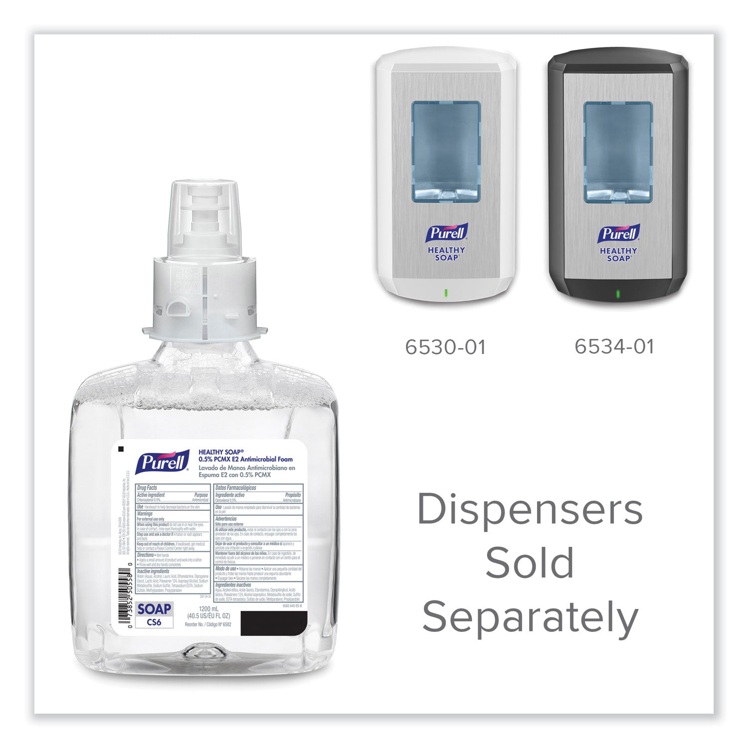 healthy-soap-05%-pcmx-e2-antimicrobial-foam-for-cs6-dispensers-fragrance-free-1200-ml-2-carton_goj658202ct - 6