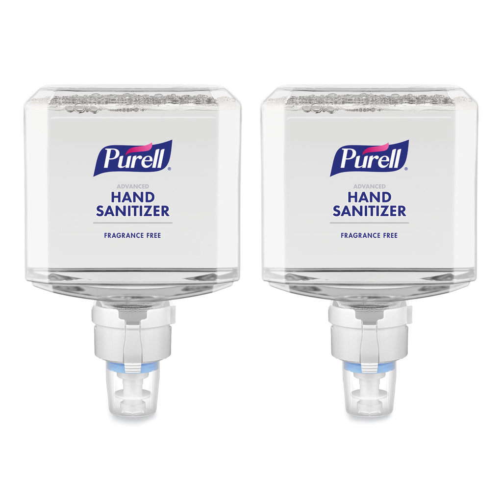 Advanced Hand Sanitizer Gentle and Free Foam, 1,200 mL Refill, Fragrance-Free, For ES8 Dispensers, 2/Carton