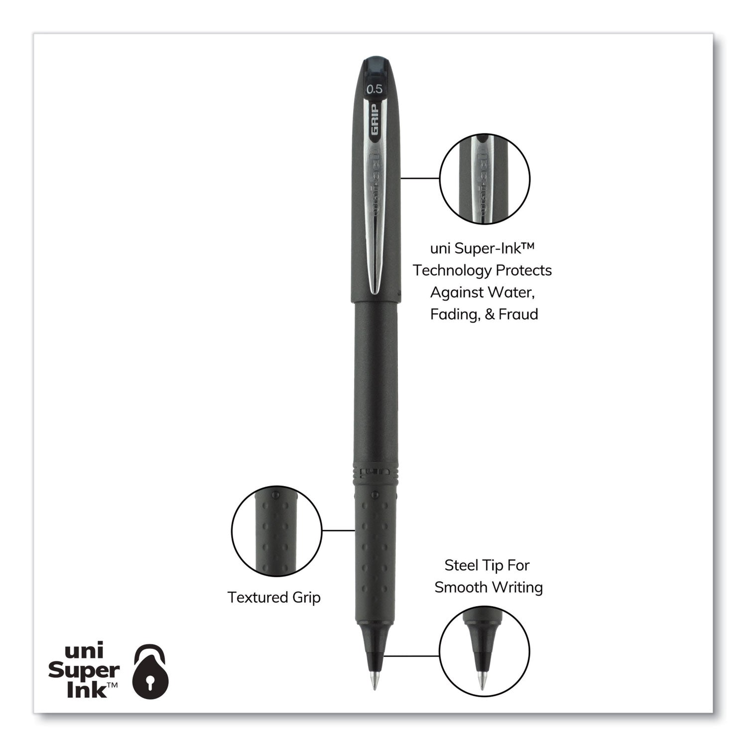 grip-roller-ball-pen-stick-extra-fine-05-mm-black-ink-black-barrel-dozen_ubc60704 - 8