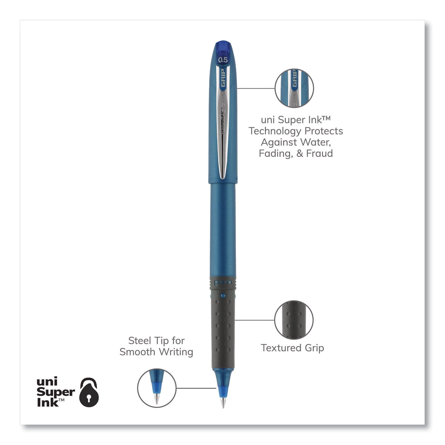 grip-roller-ball-pen-stick-extra-fine-05-mm-blue-ink-blue-barrel-dozen_ubc60705 - 8