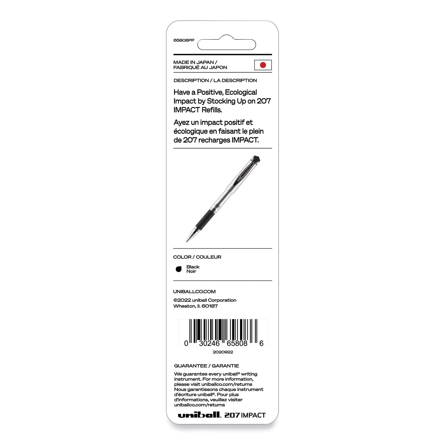 207-impact-gel-stick-pen-refills-bold-1-mm-conical-tip-black-ink-2-pack_ubc65808 - 2