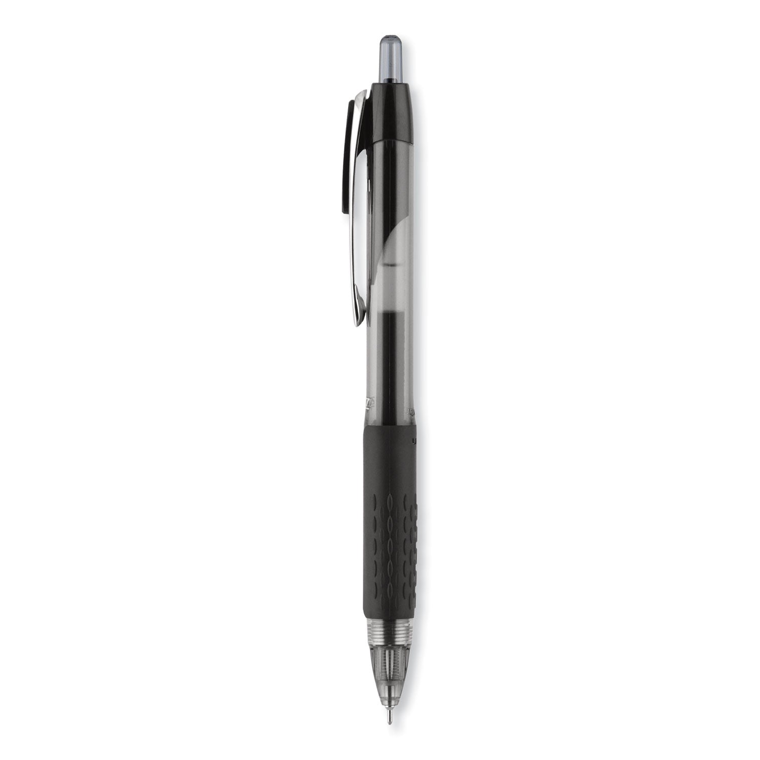 signo-207-needle-point-gel-pen-retractable-medium-07-mm-black-ink-clear-black-barrel-dozen_ubc1736097 - 2