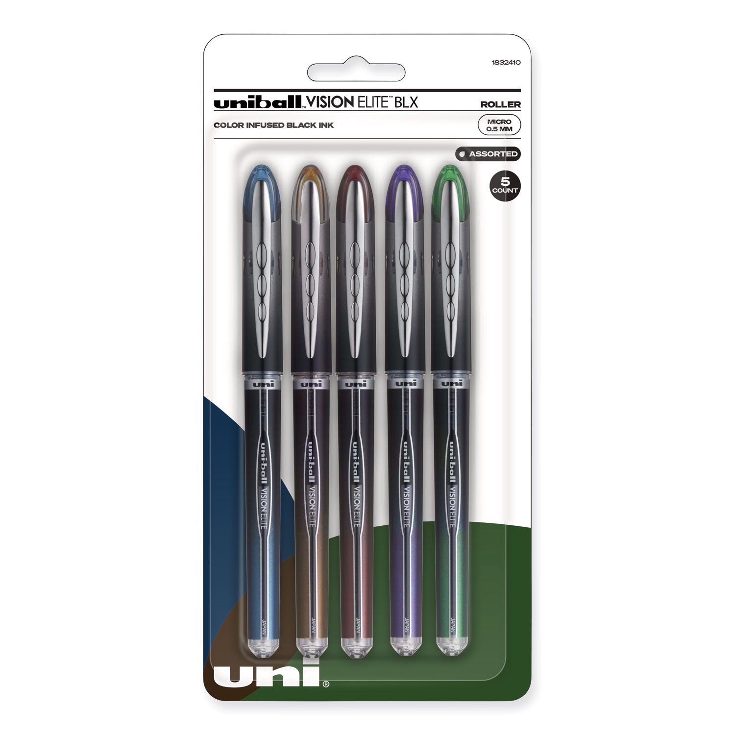 vision-elite-blx-series-hybrid-gel-pen-stick-fine-05-mm-assorted-ink-and-barrel-colors-5-pack_ubc1832410 - 1