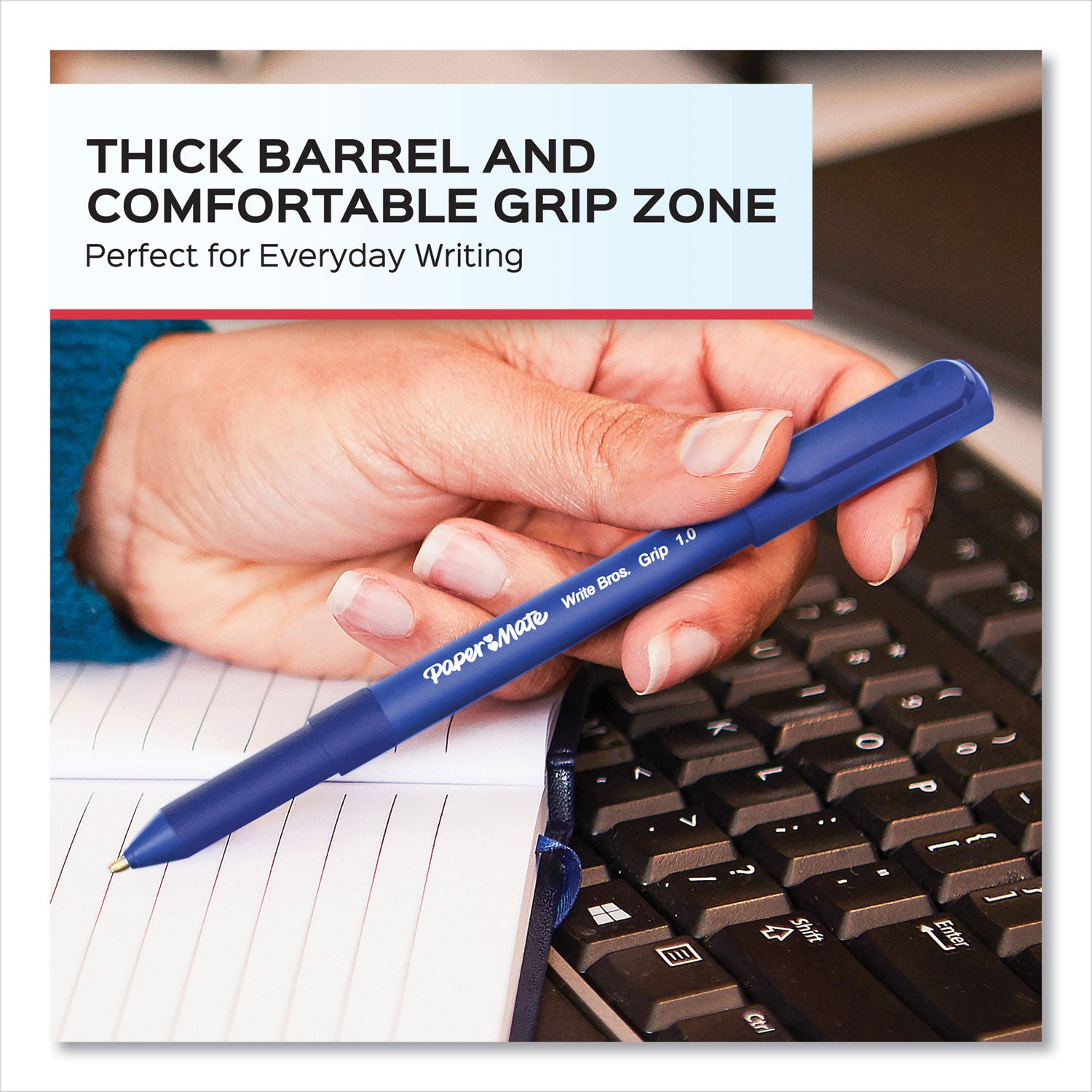 write-bros-grip-ballpoint-pen-stick-medium-1-mm-black-ink-black-barrel-36-pack_pap2142266 - 3