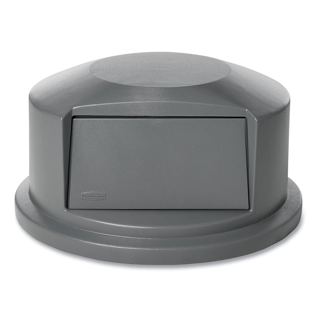 Round Brute Dome Top Receptacle, Push Door, 24 13/16 x 12 5/8, Gray
