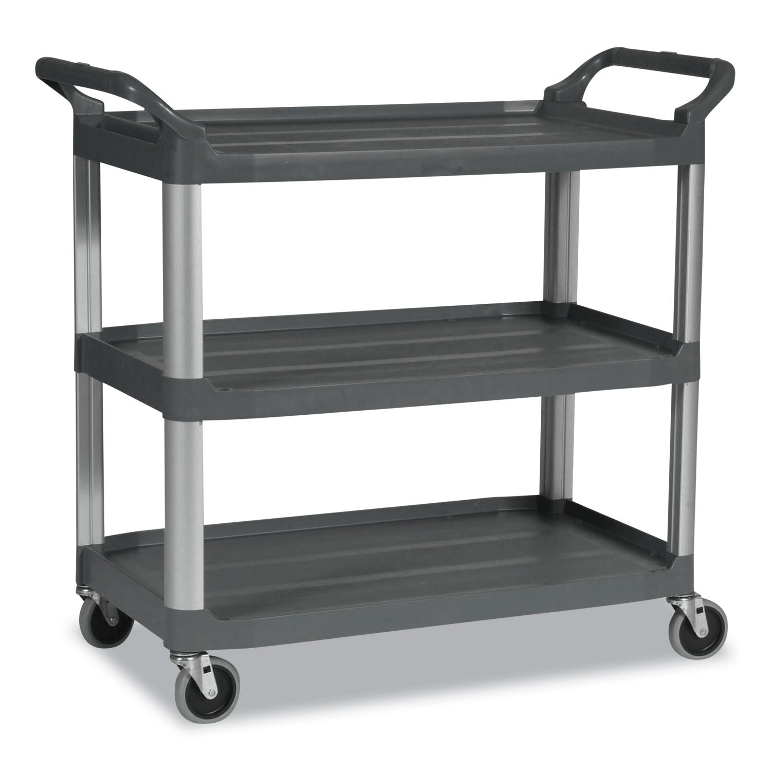 xtra-utility-cart-with-open-sides-plastic-3-shelves-300-lb-capacity-20-x-4063-x-378-gray_rcp4091gra - 3