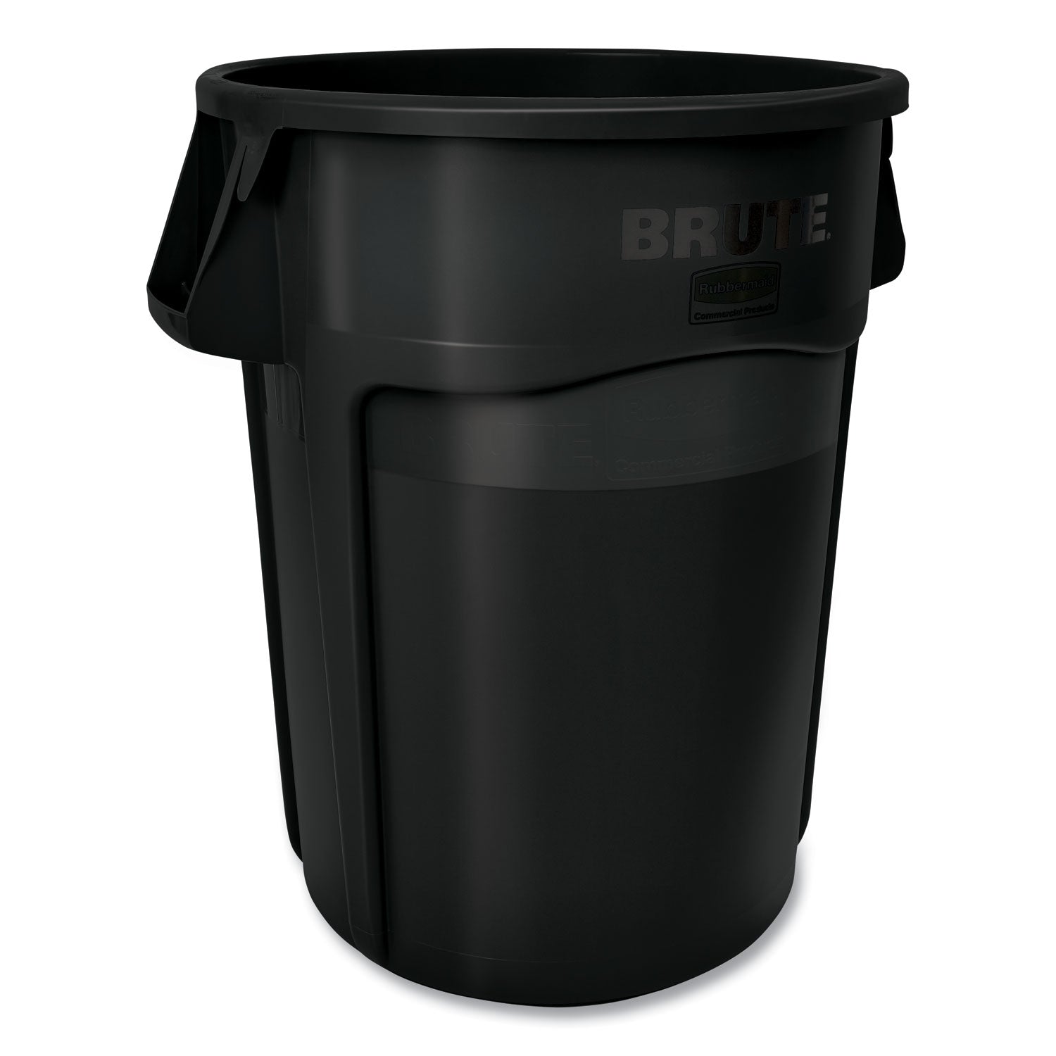 Vented Round Brute Container, 44 gal, Plastic, Black - 2