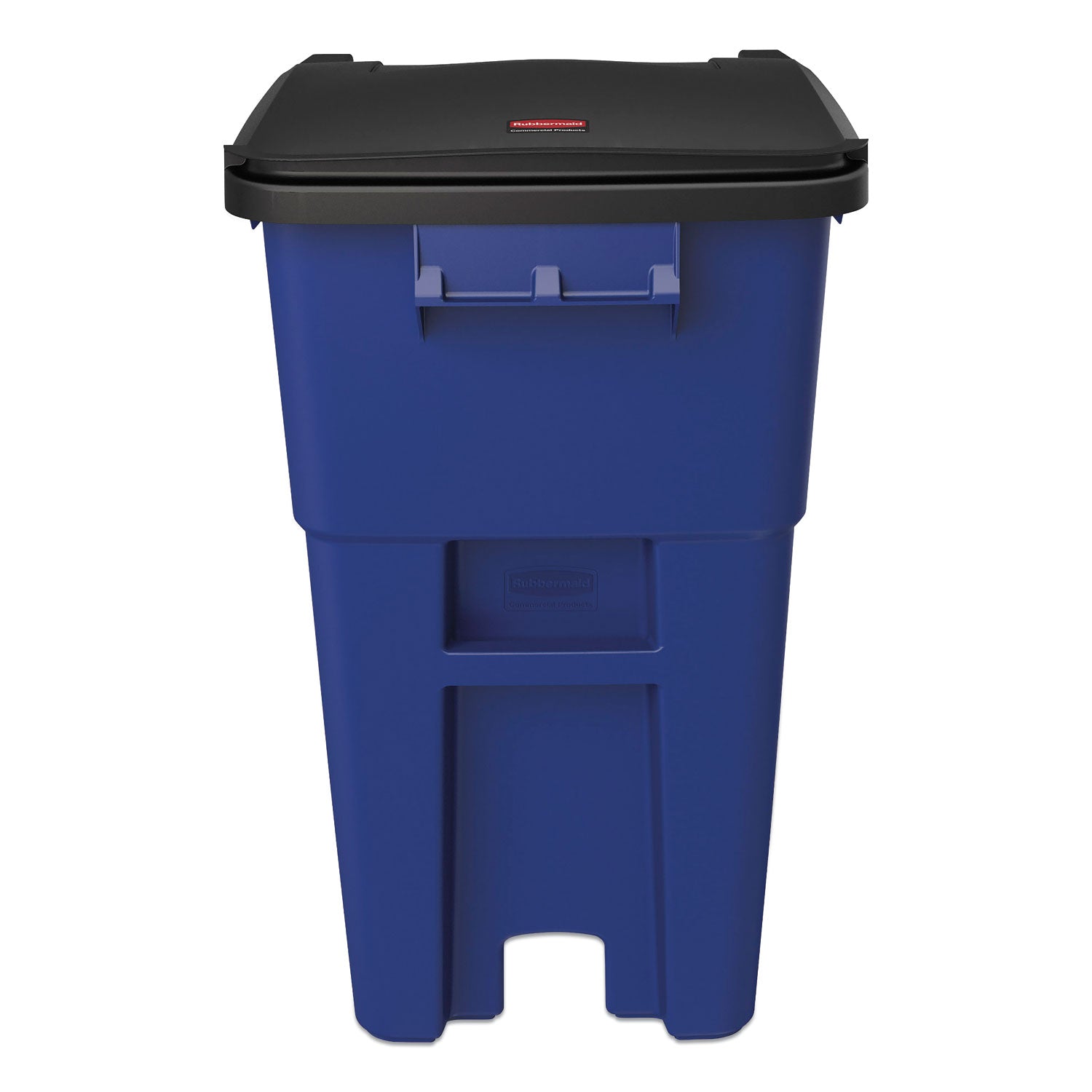 Square Brute Rollout Container, 50 gal, Molded Plastic, Blue - 