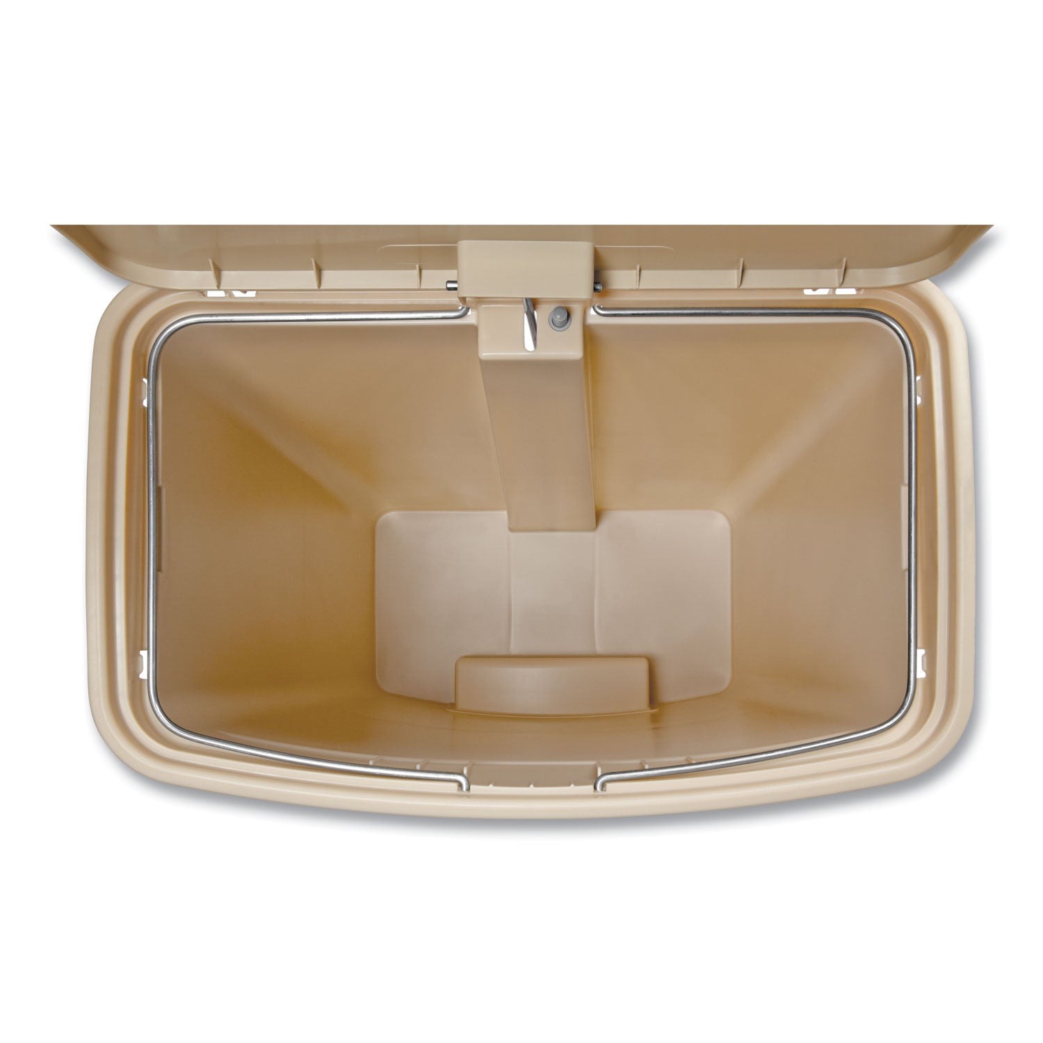 Streamline Resin Step-On Container, Front Step Style, 24 gal, Polyethylene, Beige