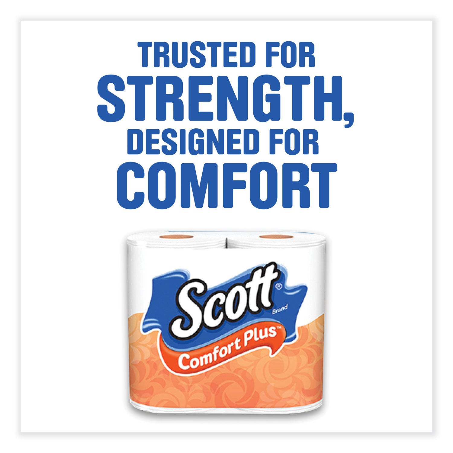 ComfortPlus Toilet Paper, Mega Roll, Septic Safe, 1-Ply, White, 425 Sheets/Roll, 12 Rolls/Pack