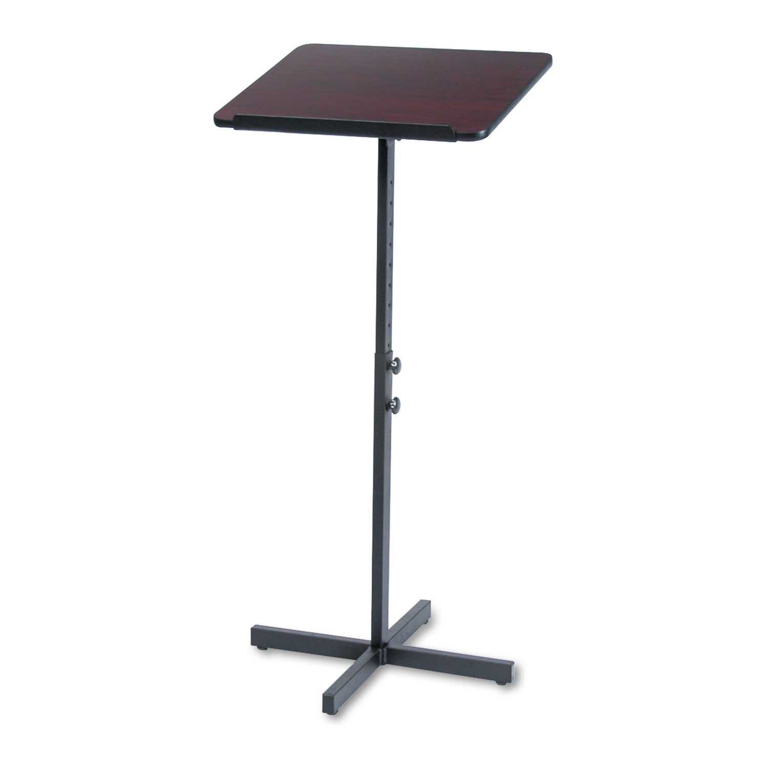 Adjustable Speaker Stand, 21 x 21 x 29.5 to 46, Mahogany/Black - 