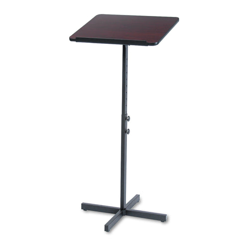 Adjustable Speaker Stand, 21 x 21 x 29.5 to 46, Mahogany/Black - 