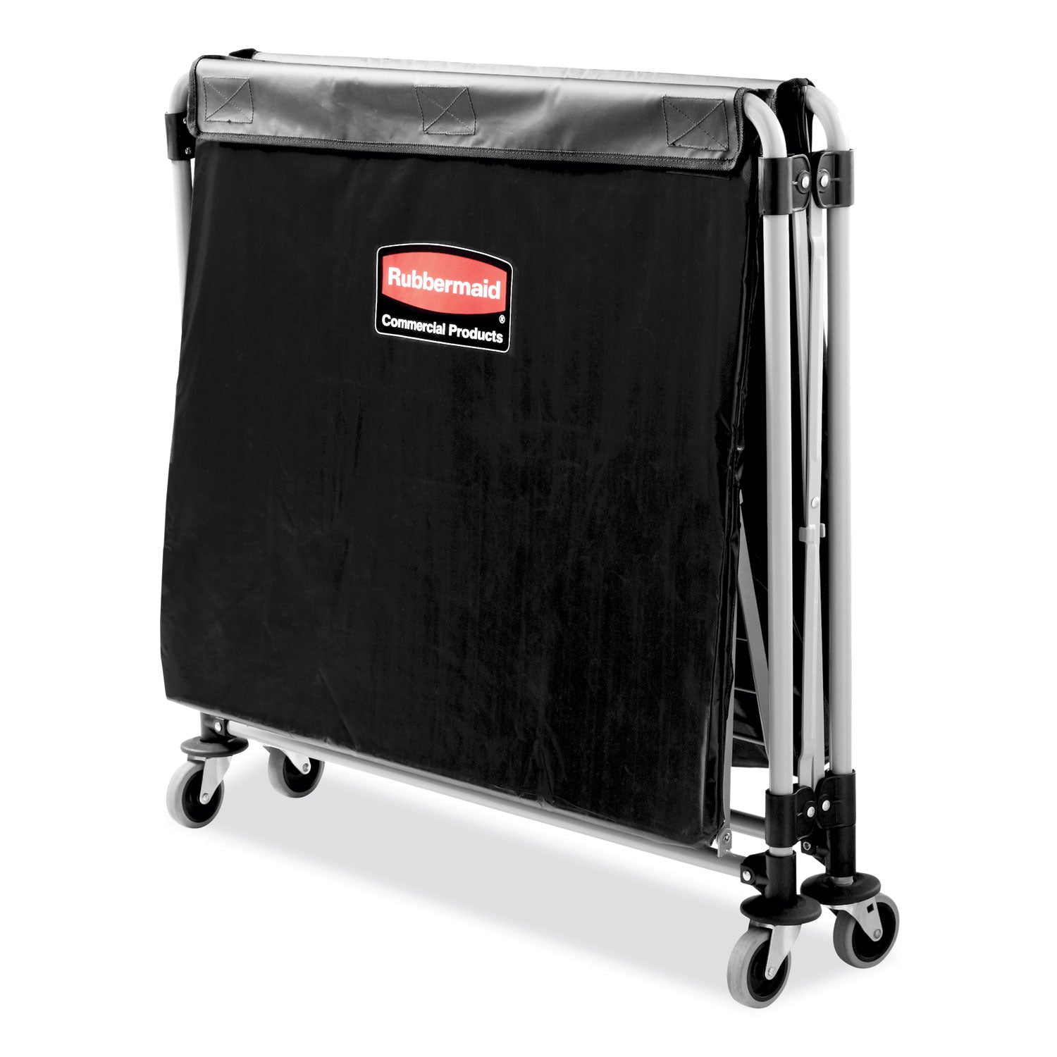 One-Compartment Collapsible X-Cart, Synthetic Fabric, 9.96 cu ft Bin, 24.1" x 35.7" x 34", Black/Silver - 