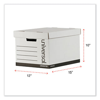 Medium-Duty Lift-Off Lid Boxes, Letter/Legal Files, 12" x 15" x 10", White, 12/Carton - 