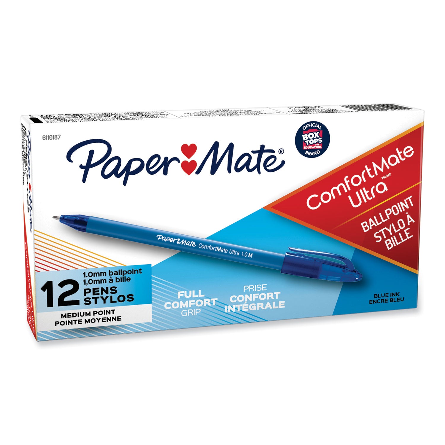 ComfortMate Ultra Ballpoint Pen, Stick, Medium 1 mm, Blue Ink, Blue Barrel, Dozen - 