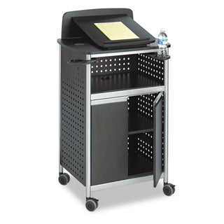 Scoot Multipurpose Mobile Lectern, 28.75 x 22 x 49.75, Black/Silver - 