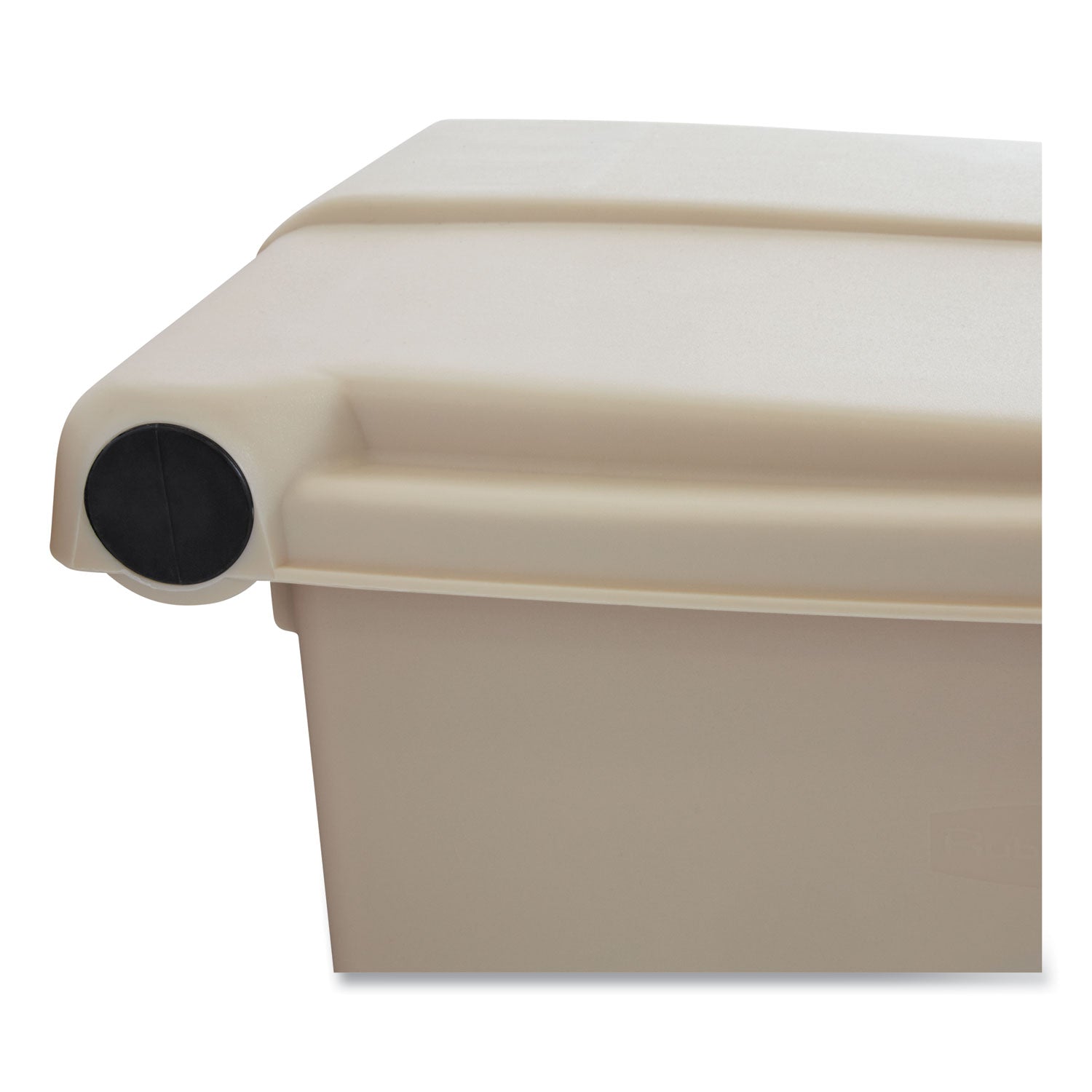 Indoor Utility Step-On Waste Container, Square, Plastic, 12gal, Beige