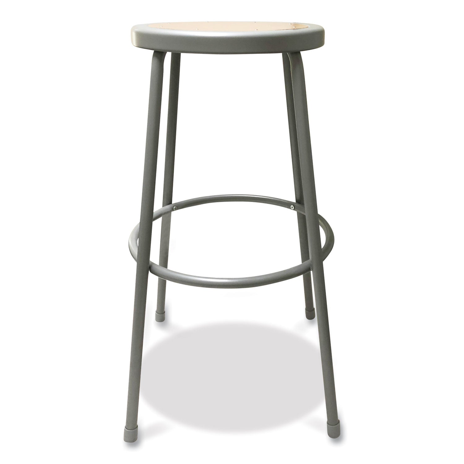 industrial-metal-shop-stool-backless-supports-up-to-300-lb-30-seat-height-brown-seat-gray-base_aleis6630g - 1