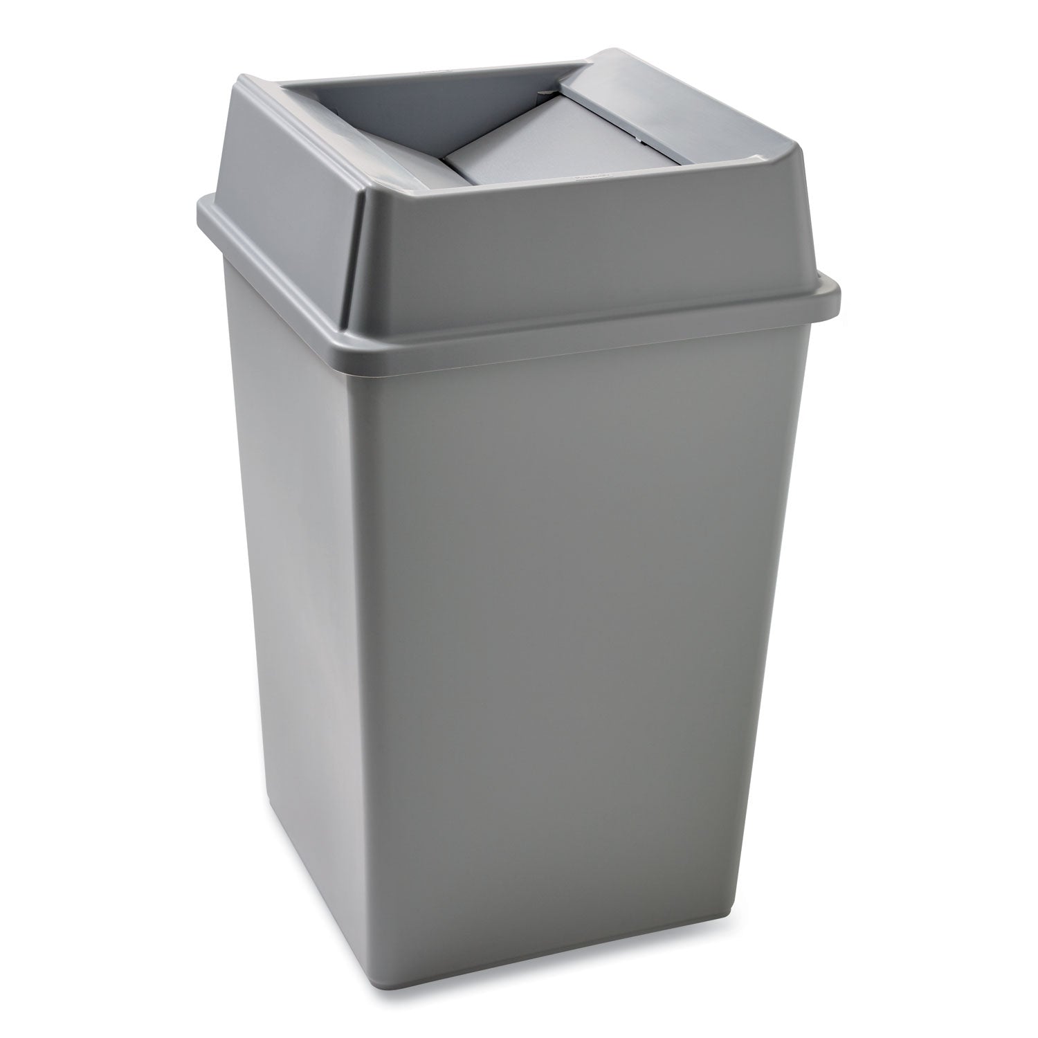 Untouchable Waste Container, Square, Plastic, 35gal, Gray - 2