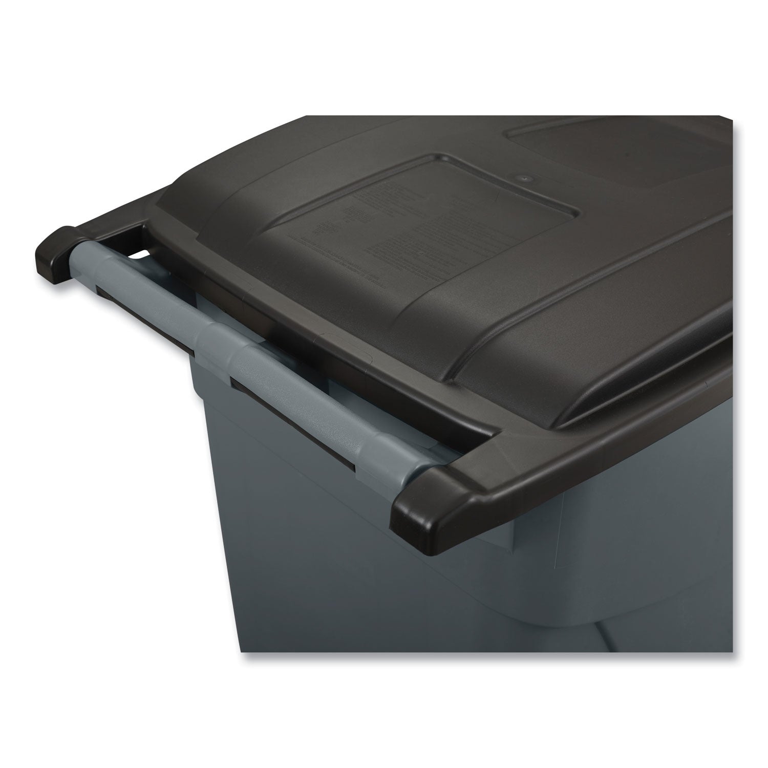 Square Brute Rollout Container, 50 gal, Molded Plastic, Gray - 