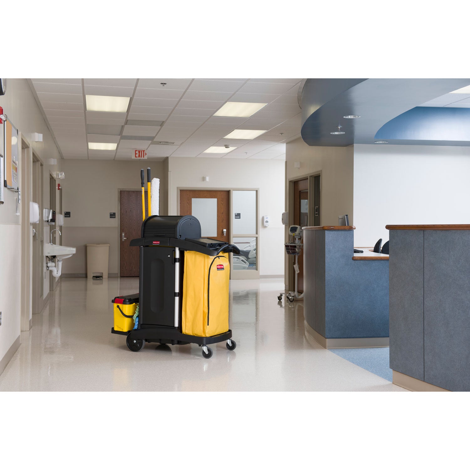 Rubbermaid High Security Cleaning Cart, Sold as 1 Each