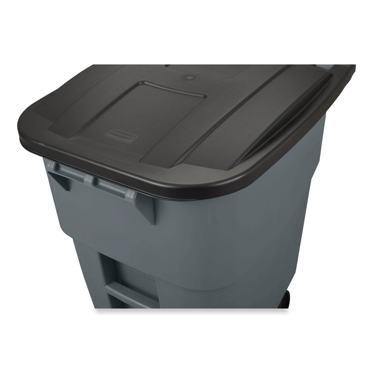 Square Brute Rollout Container, 50 gal, Molded Plastic, Gray - 