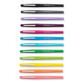Point Guard Flair Felt Tip Porous Point Pen, Stick, Medium 0.7 mm, Assorted Tropical Vacation Ink and Barrel Colors, Dozen - 