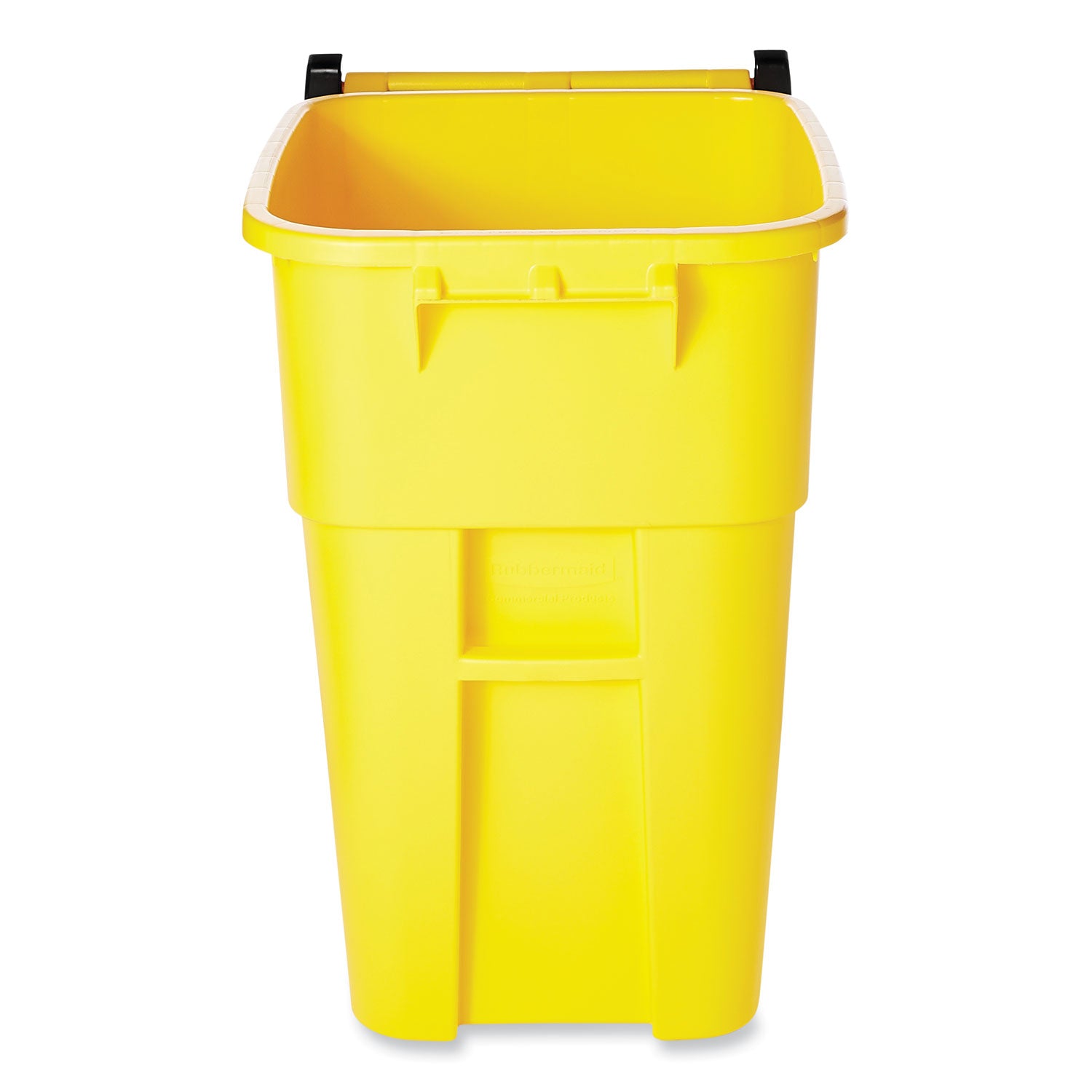 Square Brute Rollout Container, 50 gal, Molded Plastic, Yellow - 