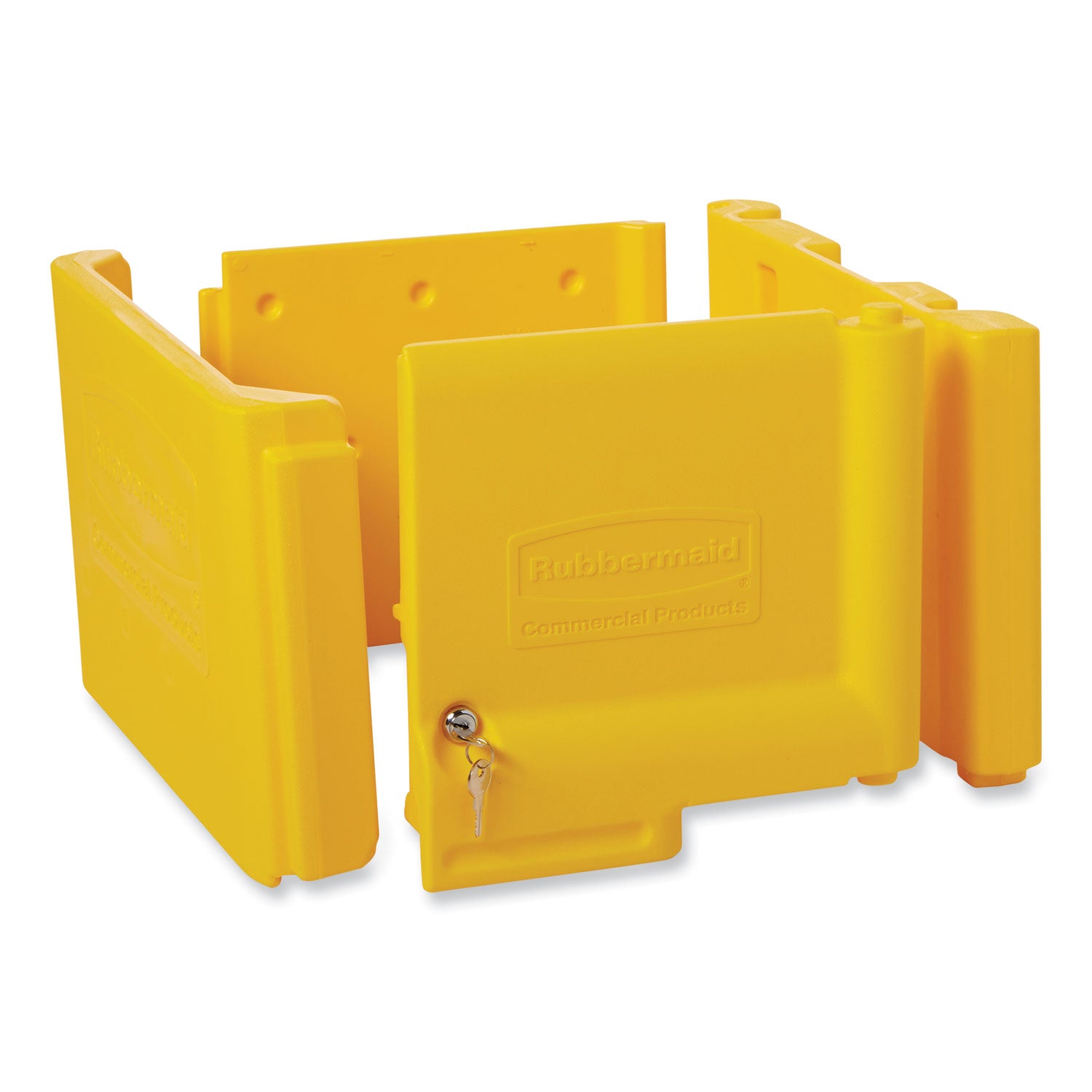 Locking Cabinet, For Rubbermaid Commercial Cleaning Carts, Yellow - 4