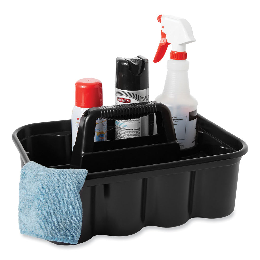 Commercial Deluxe Carry Caddy, Eight Compartments, 15 x 7.4, Black