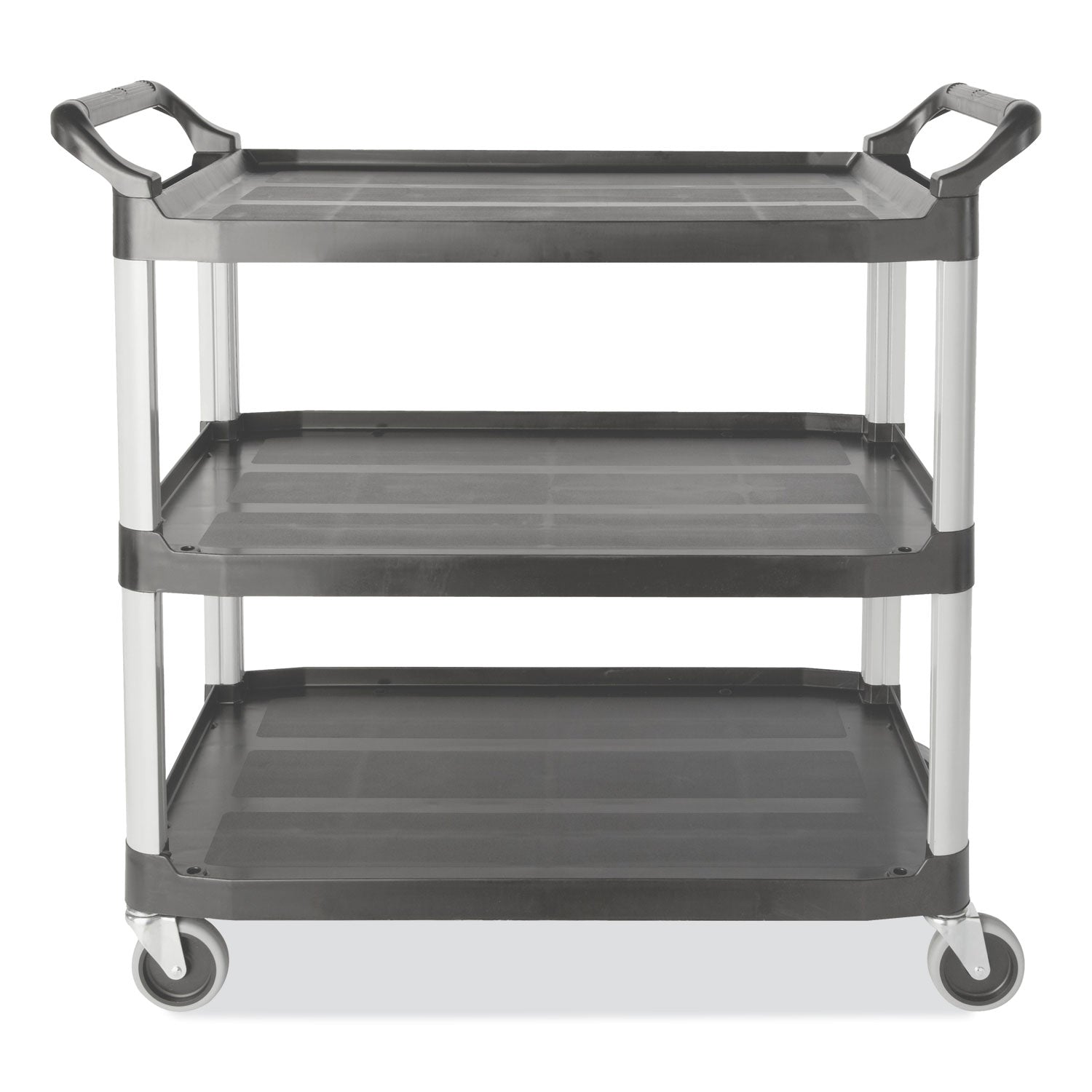 xtra-utility-cart-with-open-sides-plastic-3-shelves-300-lb-capacity-20-x-4063-x-378-gray_rcp4091gra - 1