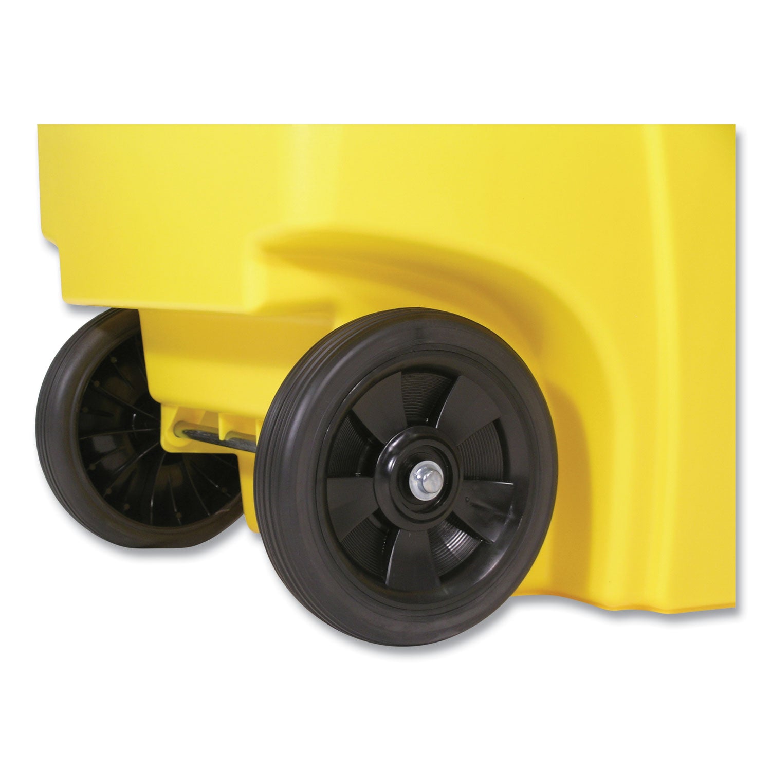 Square Brute Rollout Container, 50 gal, Molded Plastic, Yellow - 