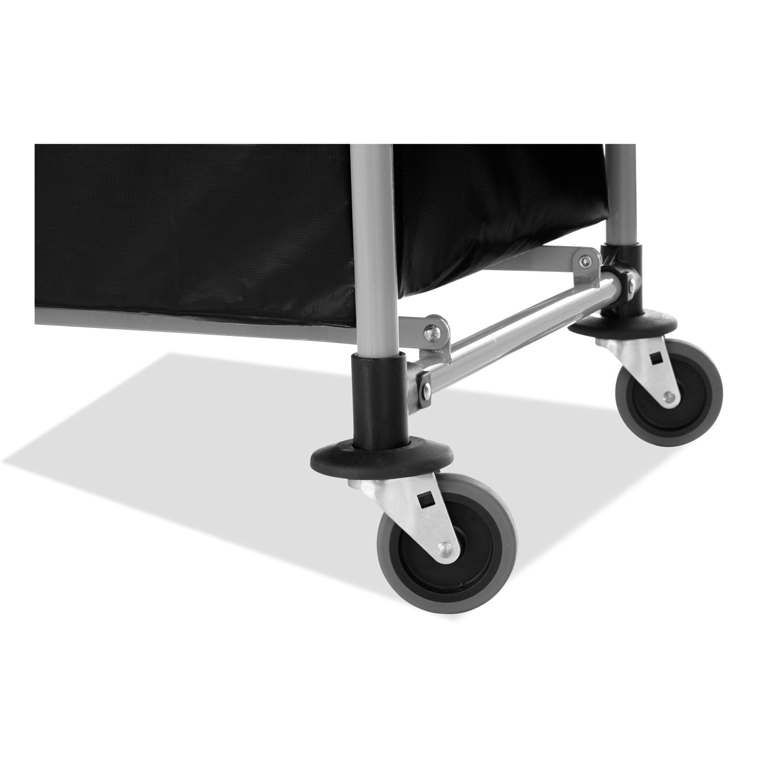 One-Compartment Collapsible X-Cart, Synthetic Fabric, 9.96 cu ft Bin, 24.1" x 35.7" x 34", Black/Silver - 