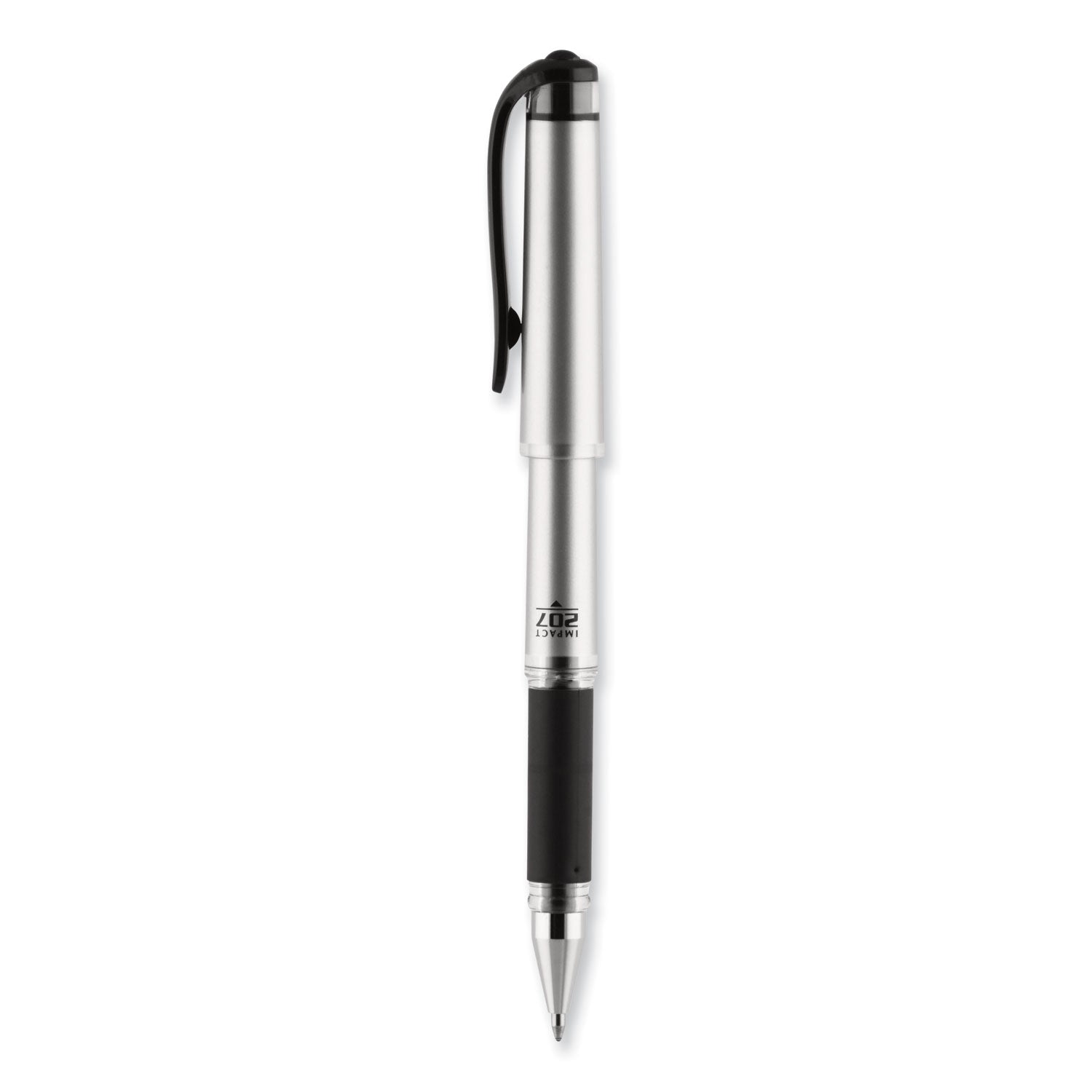 207-impact-gel-pen-stick-bold-1-mm-black-ink-silver-black-barrel_ubc65800 - 2