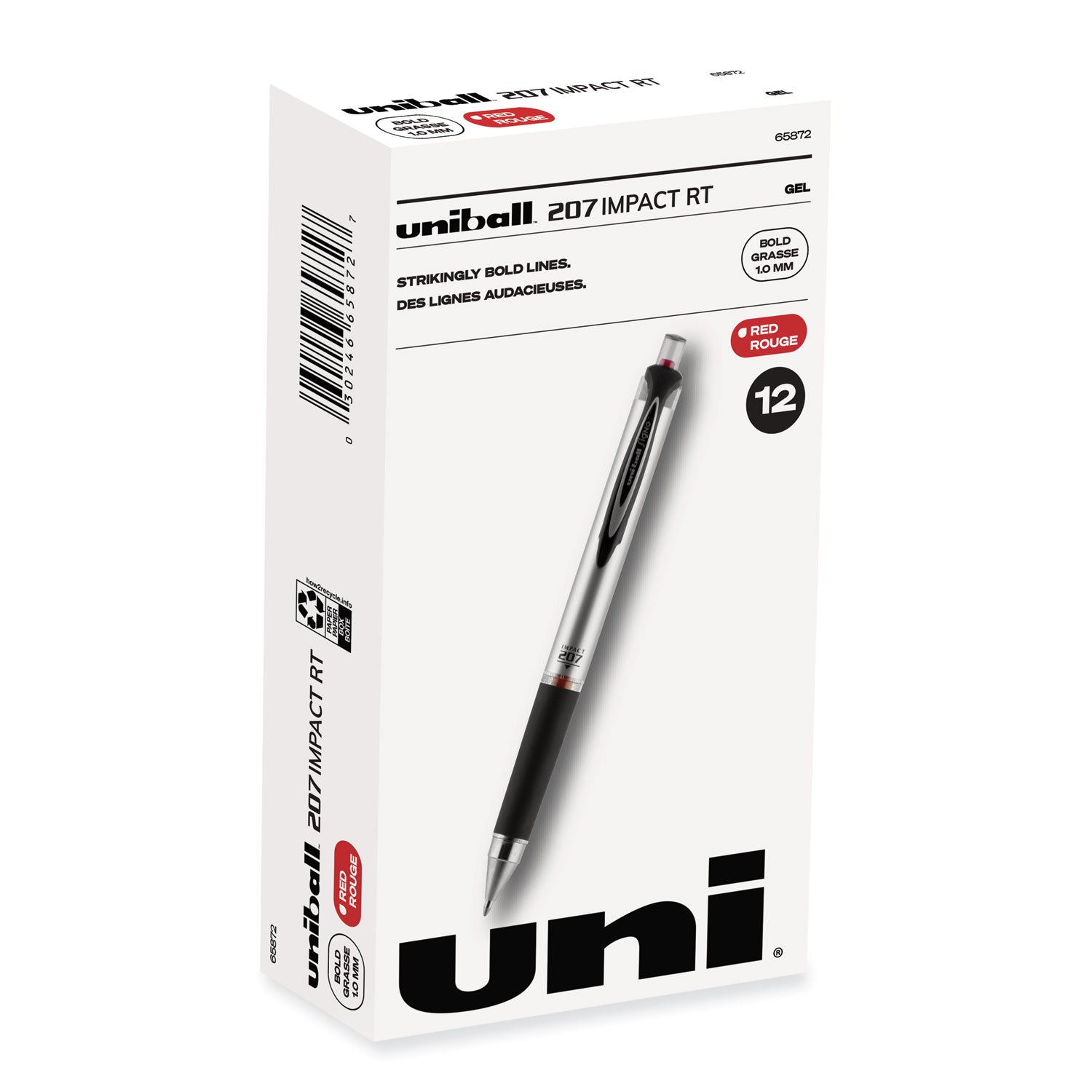 207-impact-gel-pen-retractable-bold-1-mm-red-ink-black-red-barrel_ubc65872 - 1