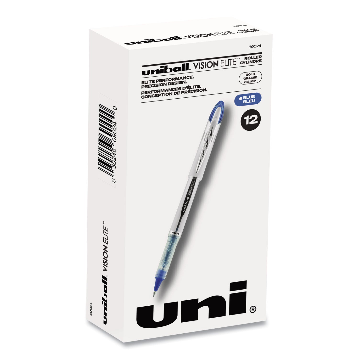 vision-elite-hybrid-gel-pen-stick-bold-08-mm-blue-ink-white-blue-clear-barrel_ubc69024 - 1