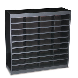 Steel/Fiberboard E-Z Stor Sorter, 36 Compartments, 37.5 x 12.75 x 36.5, Black