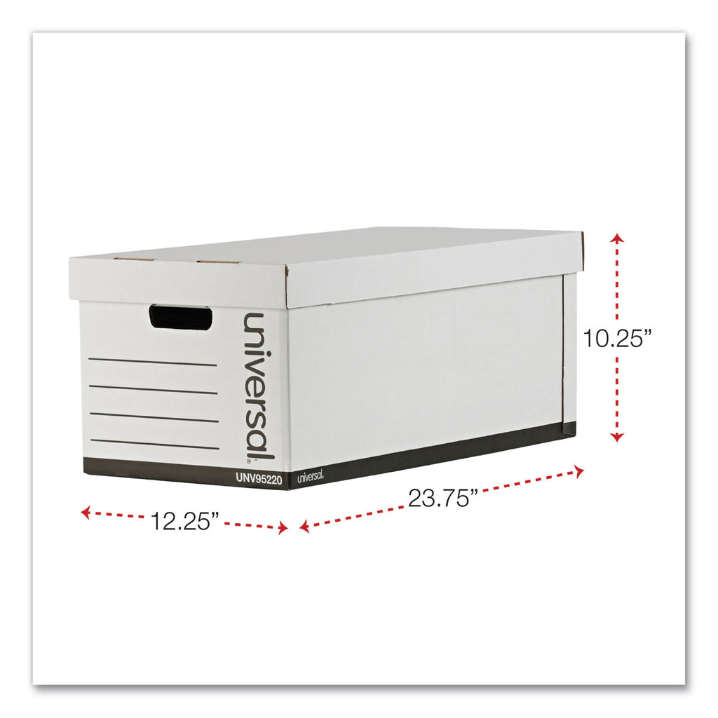 Medium-Duty Easy Assembly Storage Box, Letter Files, White, 12/Carton - 