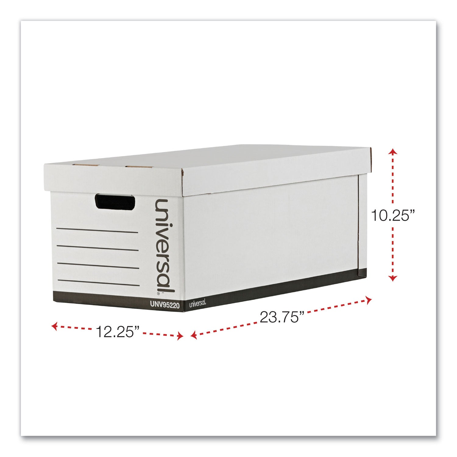 Medium-Duty Easy Assembly Storage Box, Letter Files, White, 12/Carton - 