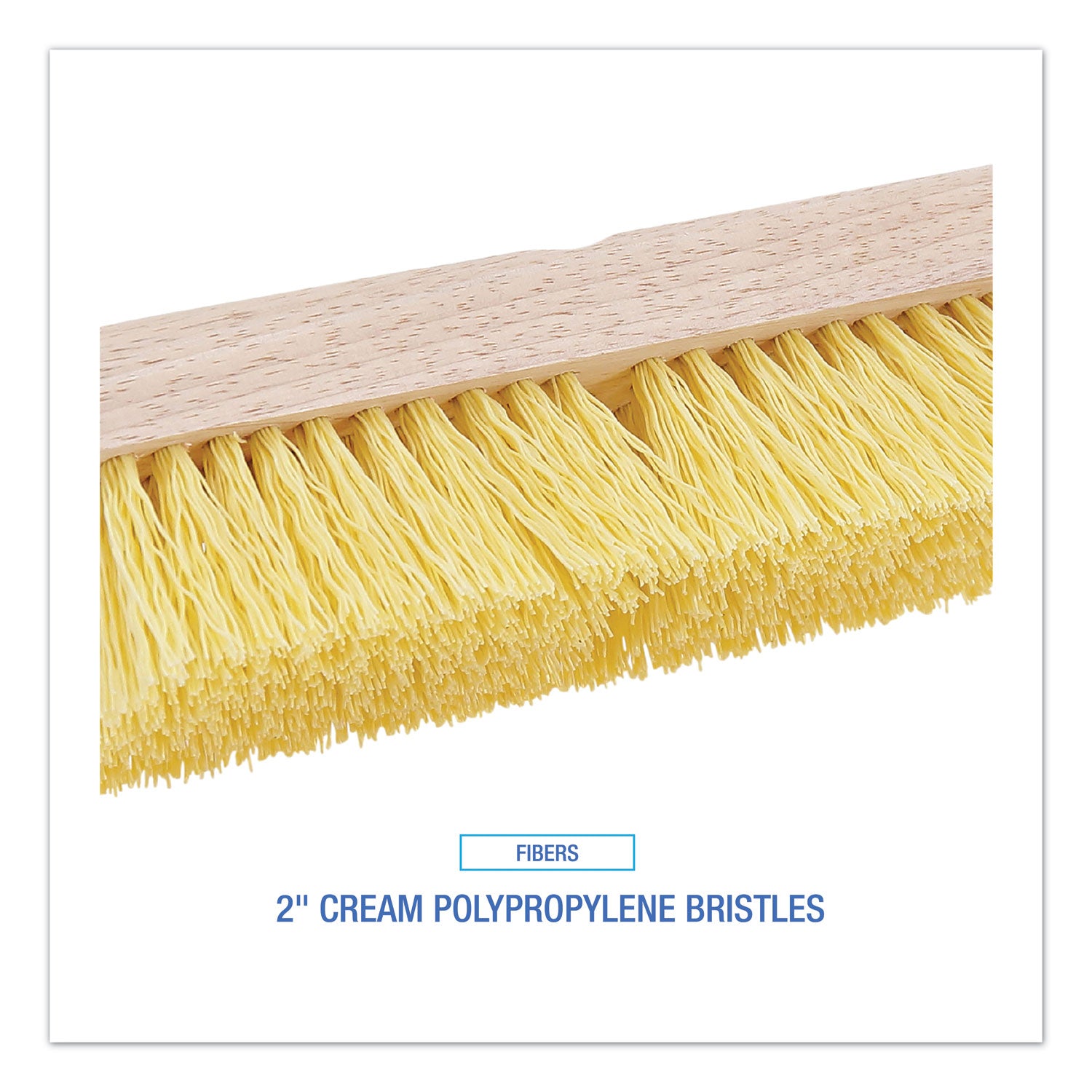 Deck Brush Head, 2" Cream Polypropylene Bristles, 10" Brush - 