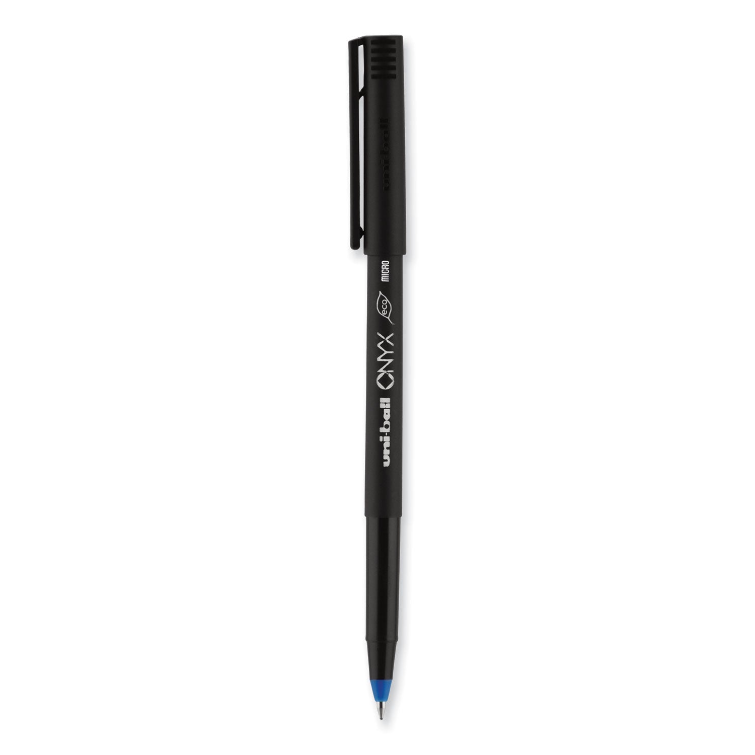 onyx-roller-ball-pen-stick-extra-fine-05-mm-blue-ink-black-blue-barrel-dozen_ubc60041 - 4