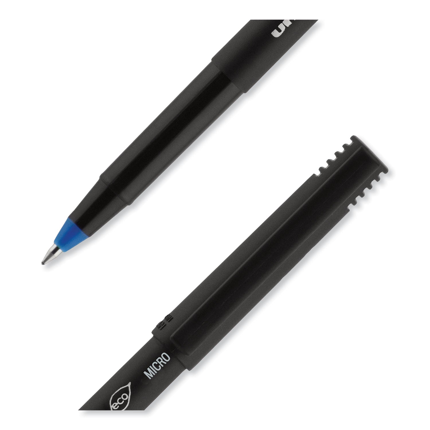 onyx-roller-ball-pen-stick-extra-fine-05-mm-blue-ink-black-blue-barrel-dozen_ubc60041 - 7