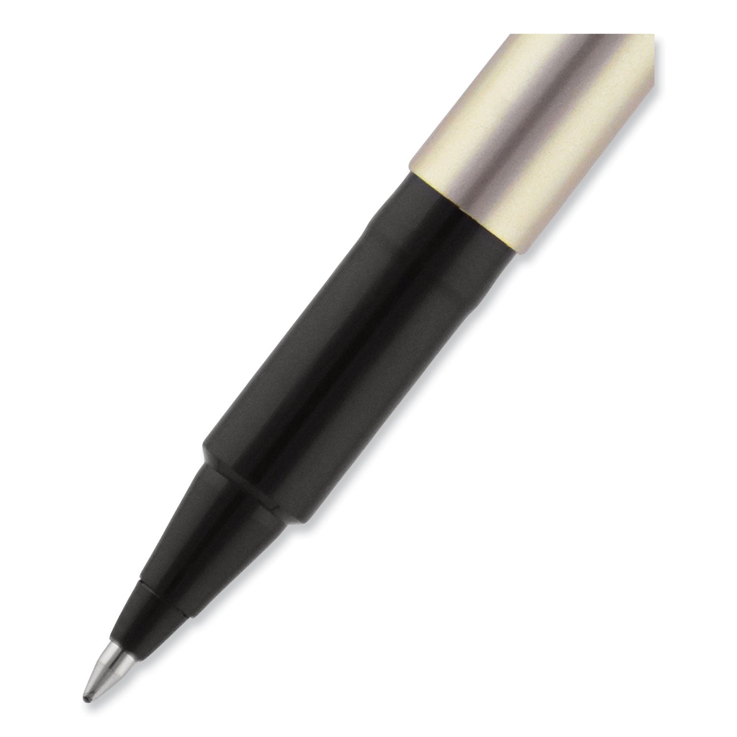 deluxe-roller-ball-pen-stick-fine-07-mm-black-ink-champagne-black-barrel-dozen_ubc60052 - 5