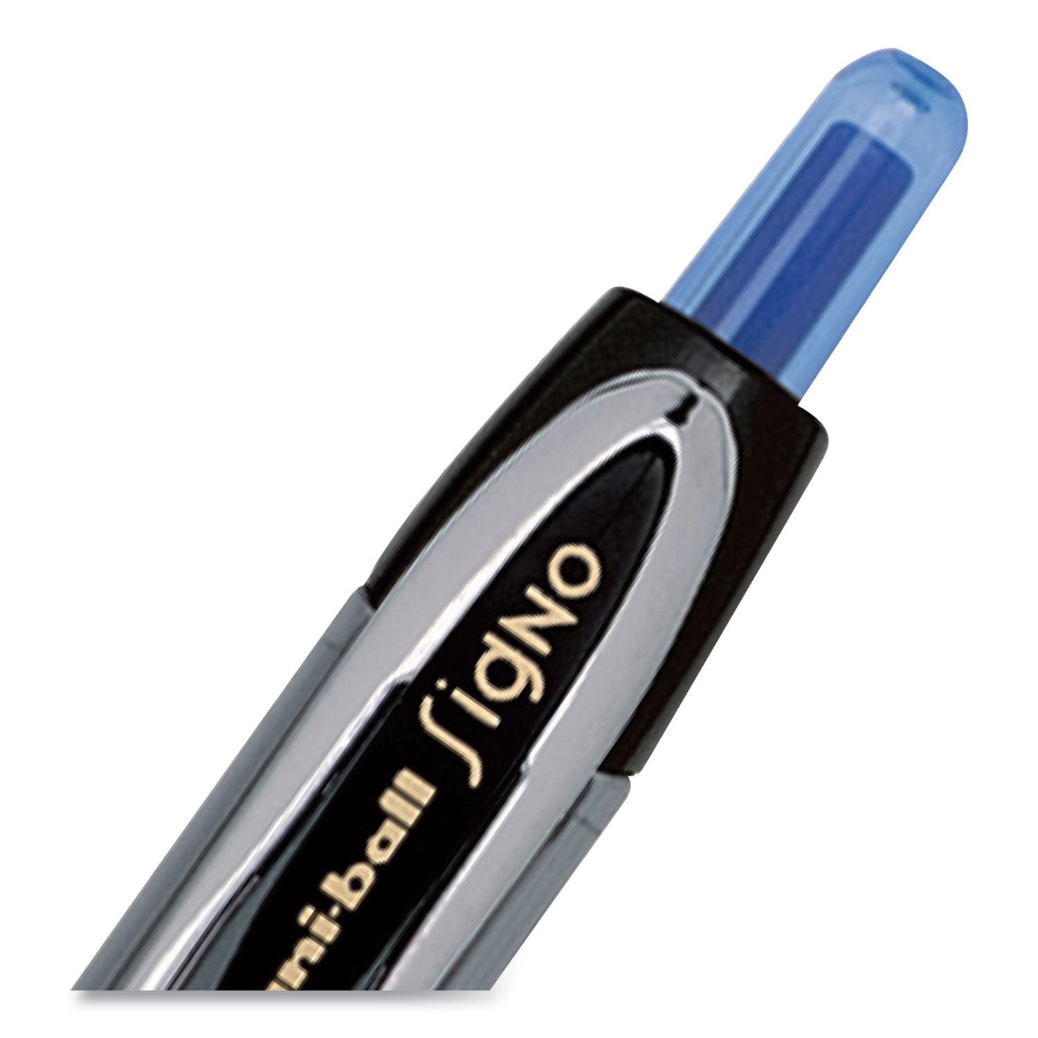 signo-207-gel-pen-retractable-fine-05-mm-blue-ink-smoke-black-blue-barrel-dozen_ubc61256 - 5