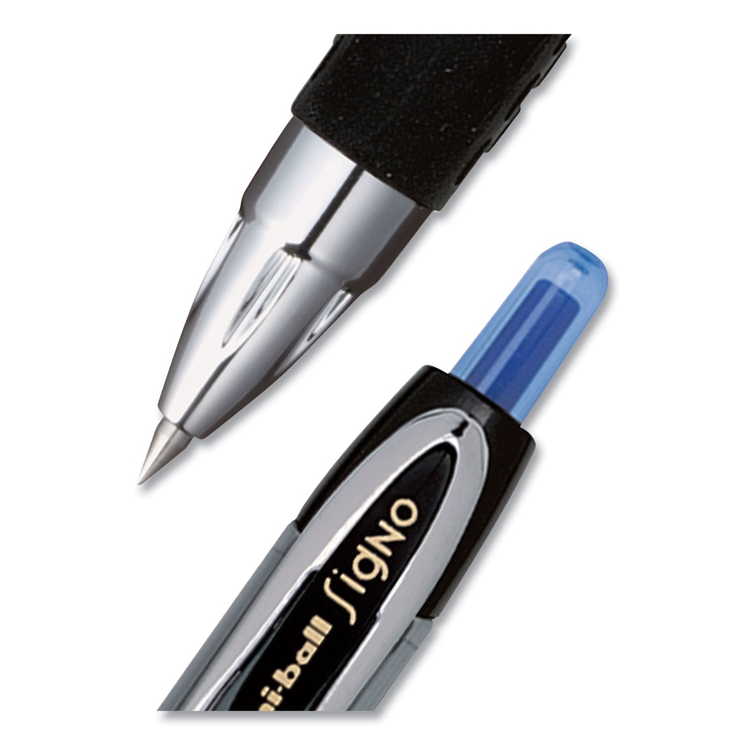 signo-207-gel-pen-retractable-fine-05-mm-blue-ink-smoke-black-blue-barrel-dozen_ubc61256 - 6