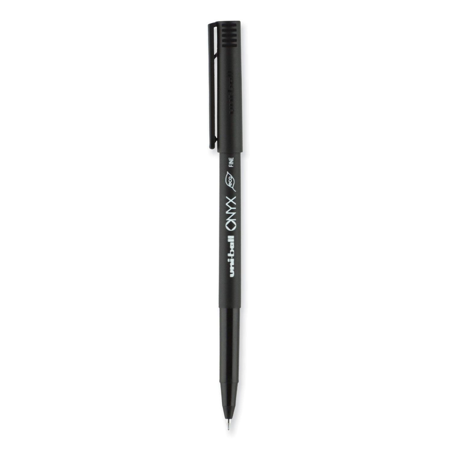 onyx-roller-ball-pen-stick-fine-07-mm-black-ink-black-barrel-dozen_ubc60143 - 2