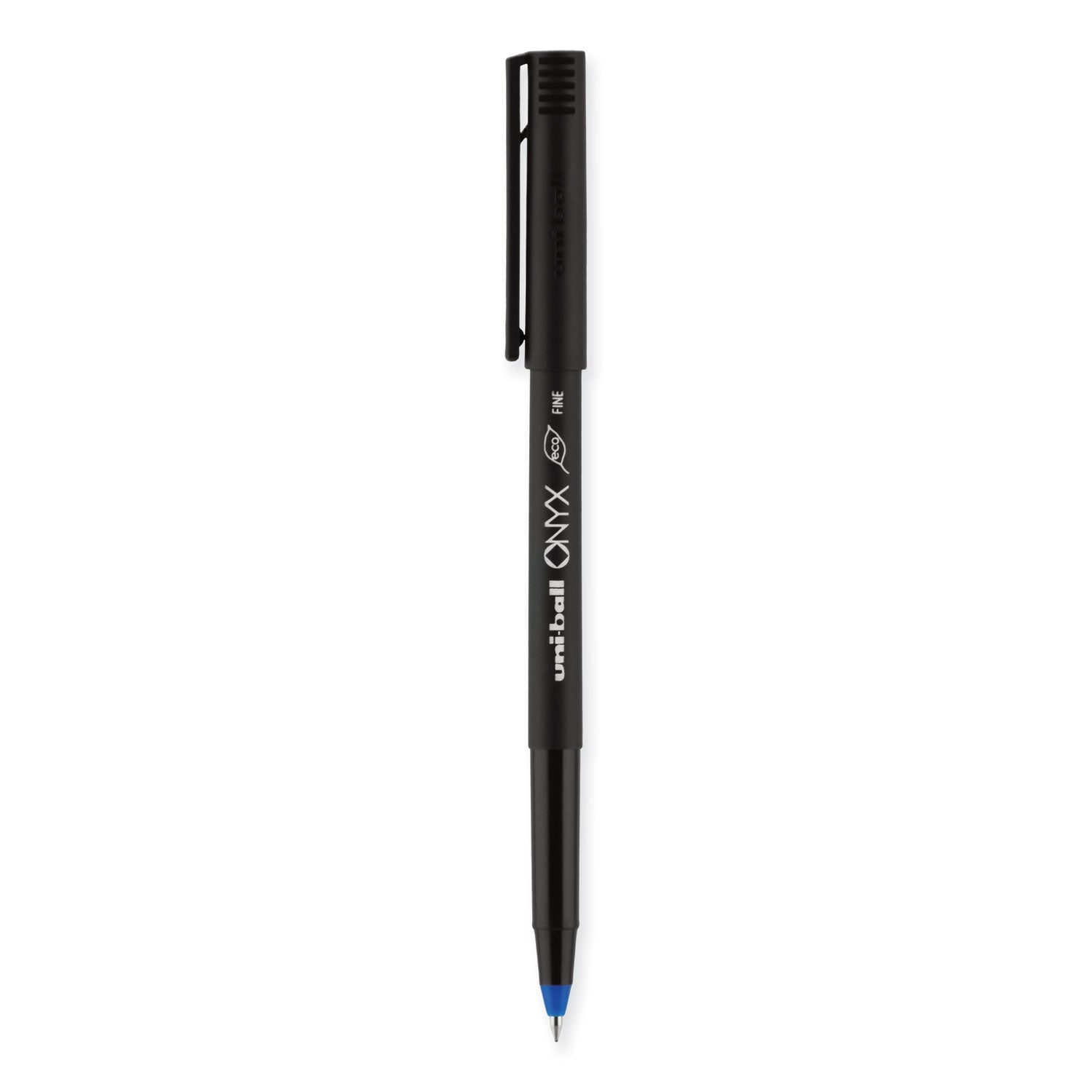 onyx-roller-ball-pen-stick-fine-07-mm-blue-ink-black-blue-barrel-dozen_ubc60145 - 2