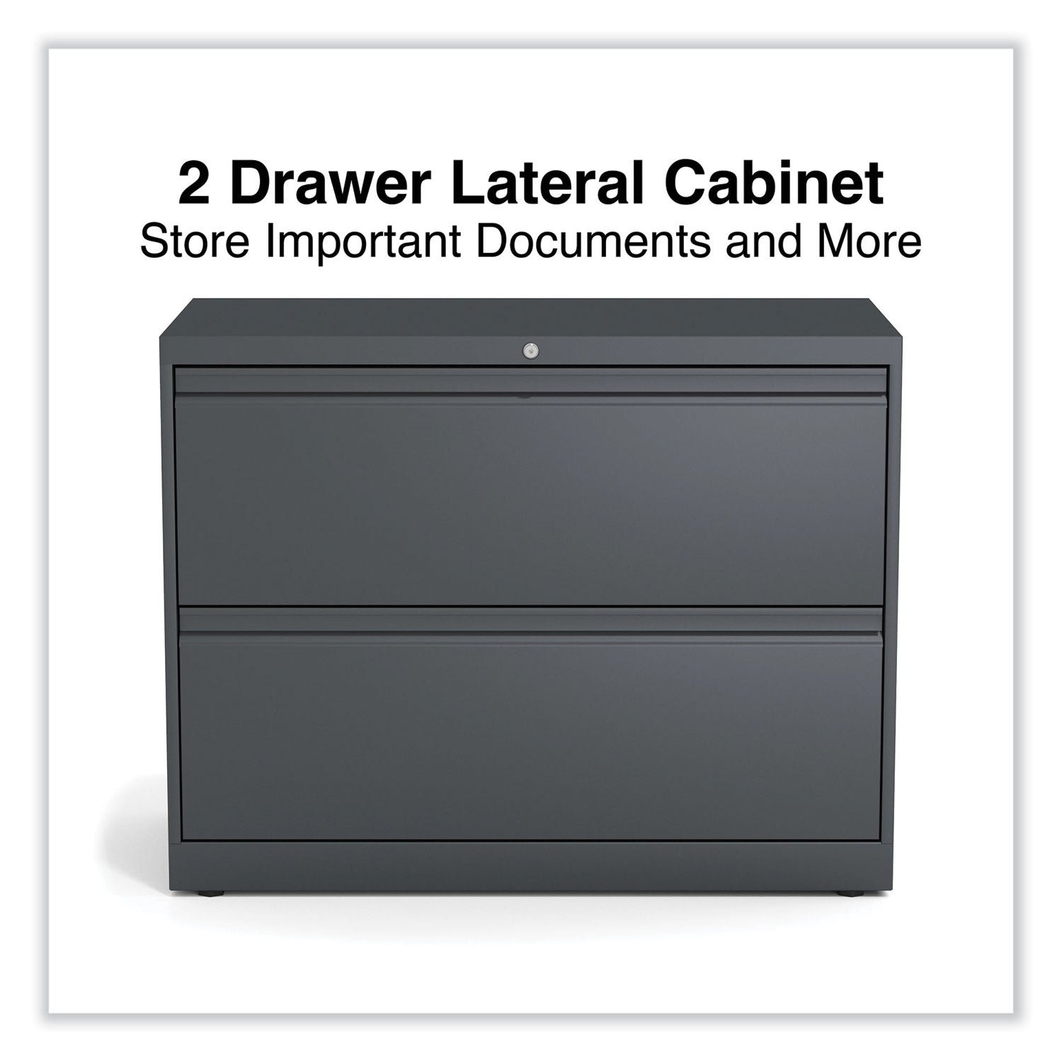 Lateral File, 2 Legal/Letter/A4/A5-Size File Drawers, Charcoal, 36" x 18.63" x 28