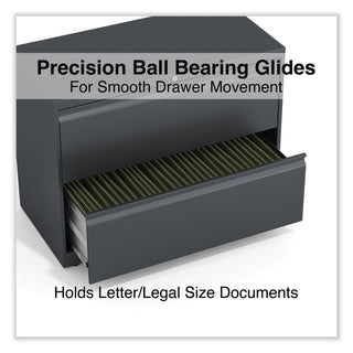 Lateral File, 2 Legal/Letter/A4/A5-Size File Drawers, Charcoal, 36" x 18.63" x 28